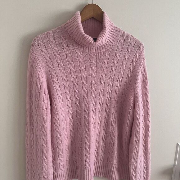 Charter Club Cashmere Cable Knit Pullover Sweater XL Pink Quiet Luxury fisherman - Picture 9 of 10